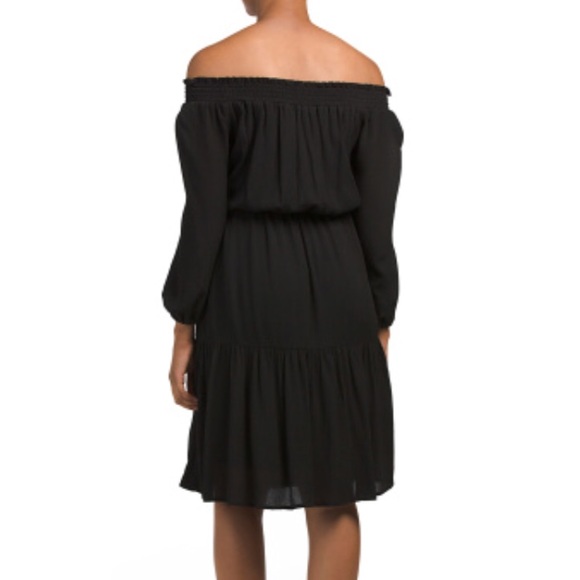 SHARAGANO Petite Off Shoulder Long Sleeve Dress - Picture 2 of 7